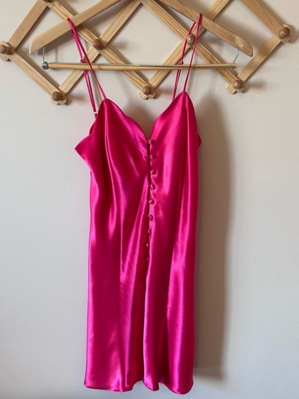 Vintage 90s Victoria’s Secret Gold Label Pink Satin Slip Dress Petite